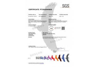 RONLON'S SGS certificate