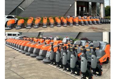 55 Walk-Behind Floor Scrubbers Ready for Shipment to Our Long-Term Mongolian Distributor 
